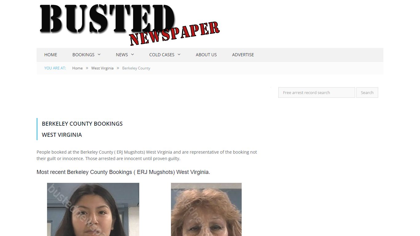 Berkeley County, WV ( ERJ WV ) Mugshots - BUSTEDNEWSPAPER.COM
