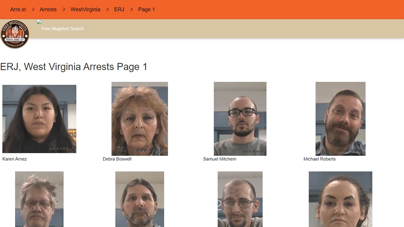 Arre.st - ERJ, WestVirginia arrest records